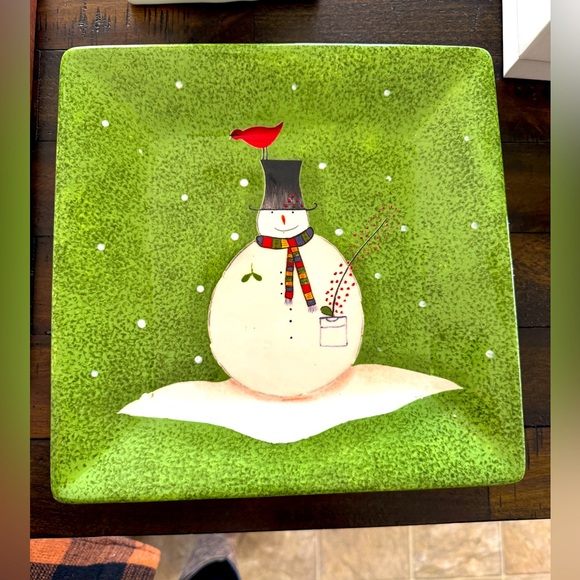 Onieda set of 4 square Snowman Plates - Picture 1 of 3